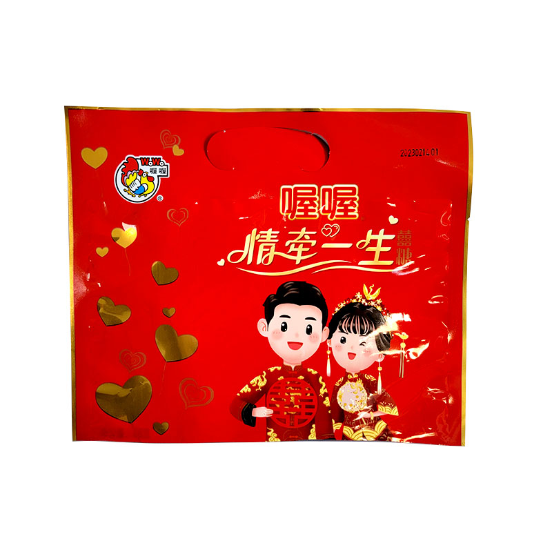 喔喔喜庆糖情牵一生袋装68g婚庆结婚喜糖休闲零食品高清大图