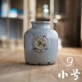 美式乡村陶瓷花瓶 花器 花柱花台冰裂纹艺术装饰台面摆放 9_536