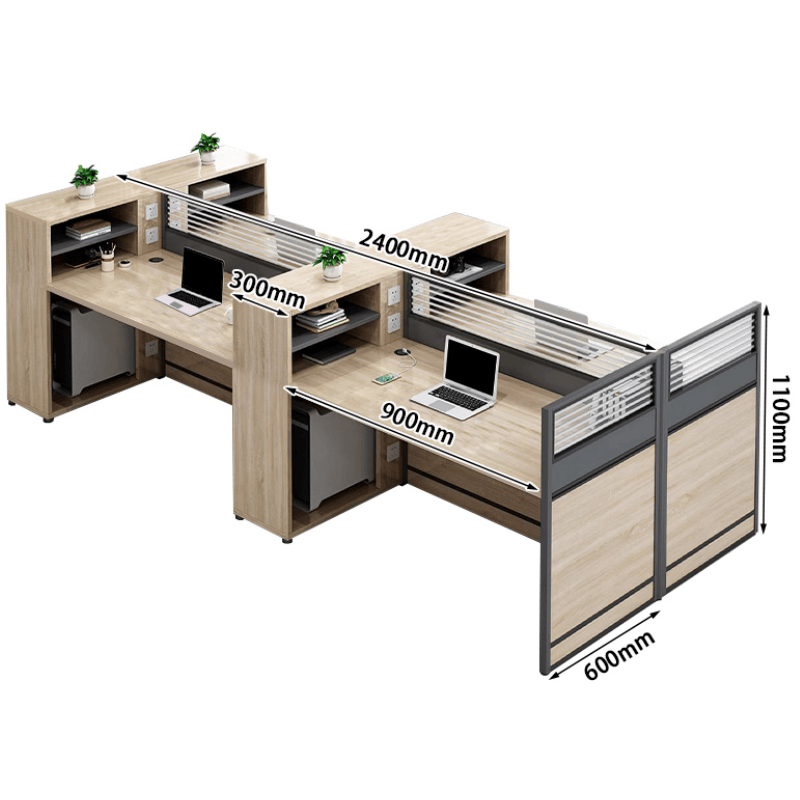 亿洛莱 四人办公桌 2400*1200*1100mm 张高清大图