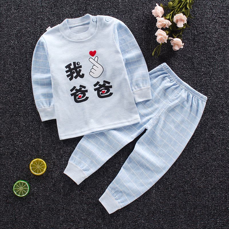 【关注优先发货】口袋虎2019秋冬季时尚内衣套装男童家居服女童睡衣套装120图片