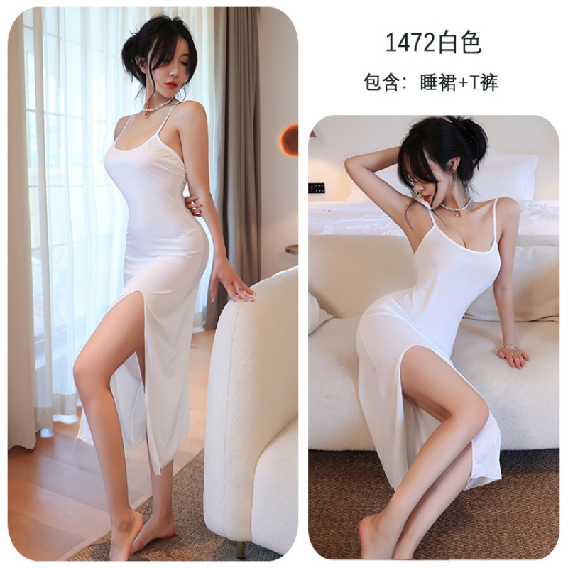 长夜漫漫情趣内衣激情调情火辣床上性感诱惑欲纯大码睡衣睡裙1472 白色 均码(80-130斤)