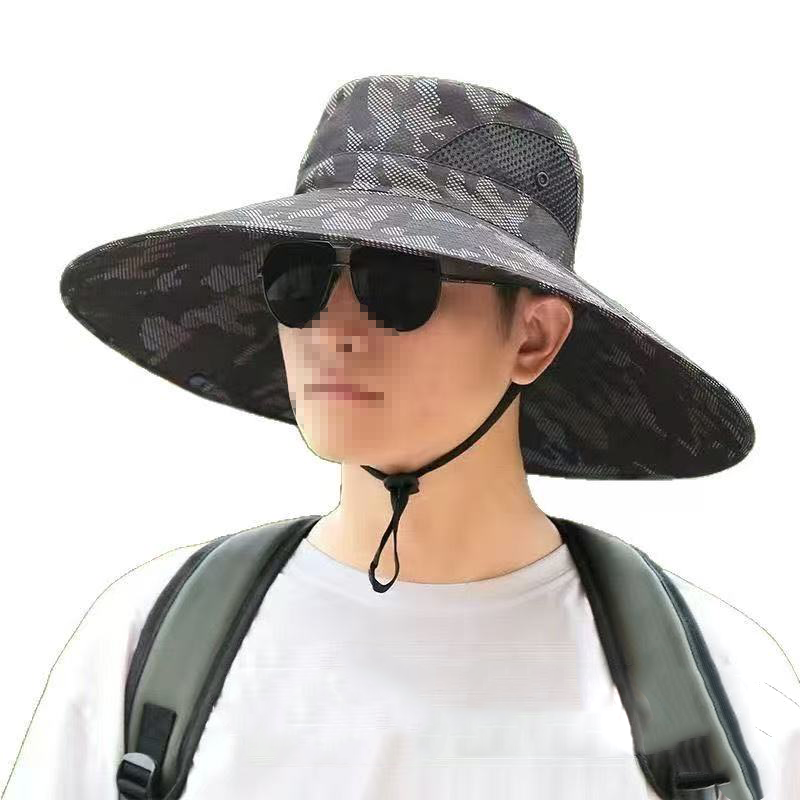惠铁 加大遮阳帽户外防紫外线遮脸帽 夏季 个高清大图