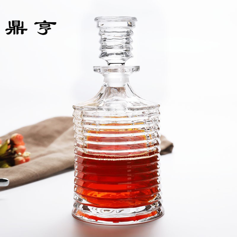 鼎亨加厚威士忌洋酒瓶醒分酒器红酒家用密封带盖酒器