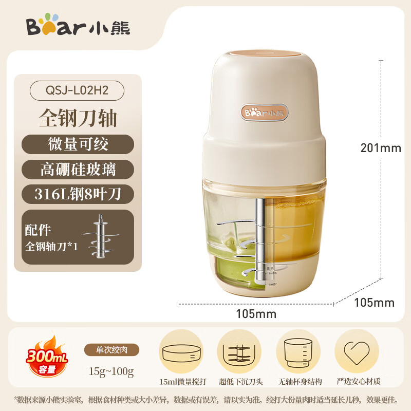 小熊绞肉机家用 辅食机婴儿绞馅机碎肉机料理机饺子肉馅搅拌机打蒜器电动搅肉机高清大图