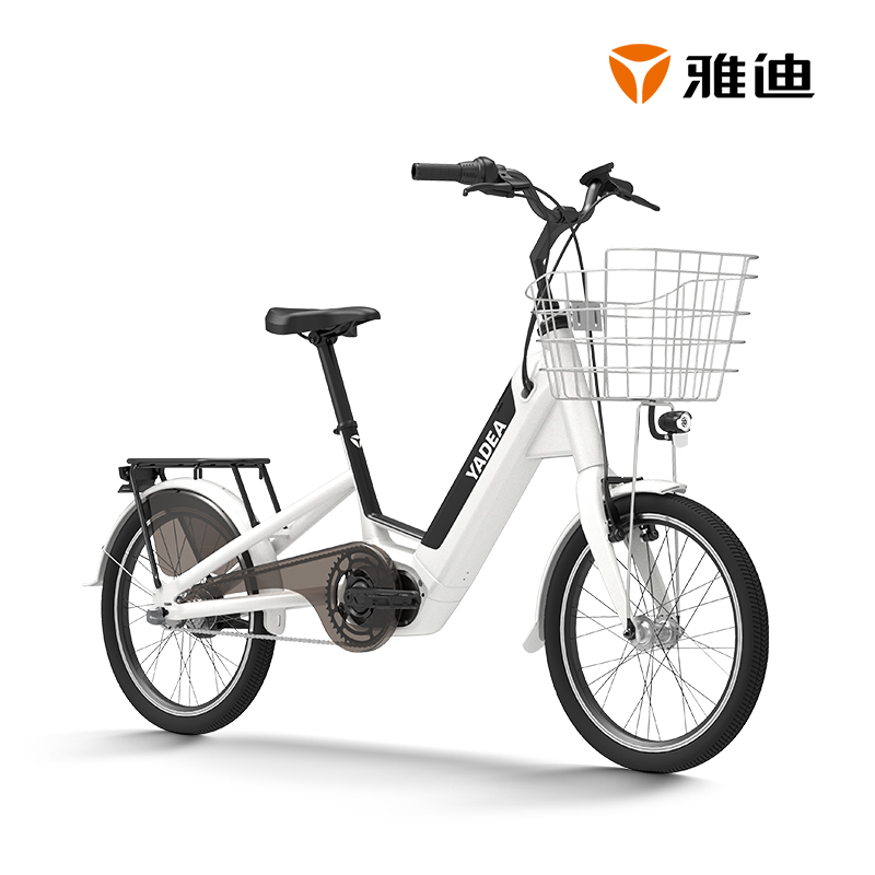 雅迪(yadea)SC500高端亲子车36V进口锂电版雅迪电瓶自行代步车 新月白