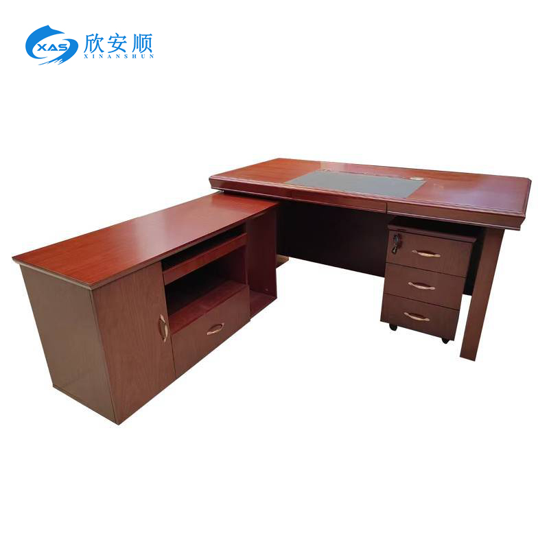 欣安顺 办公桌(木皮带副柜) 1800*900*760mm 张高清大图