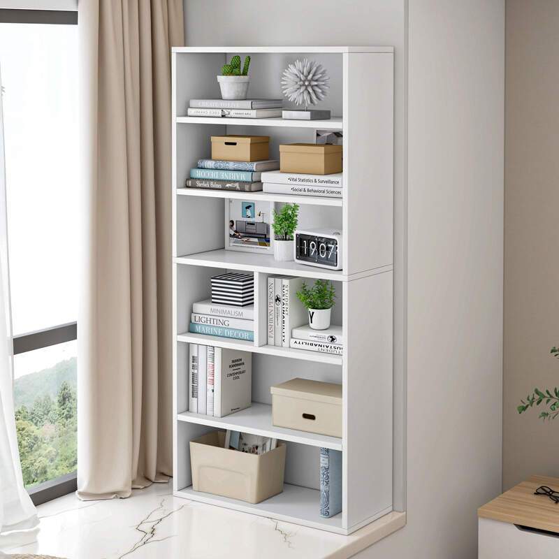 书架简约落地飘窗小书柜子收纳储物柜组合阳台简易家用多层置物架视频