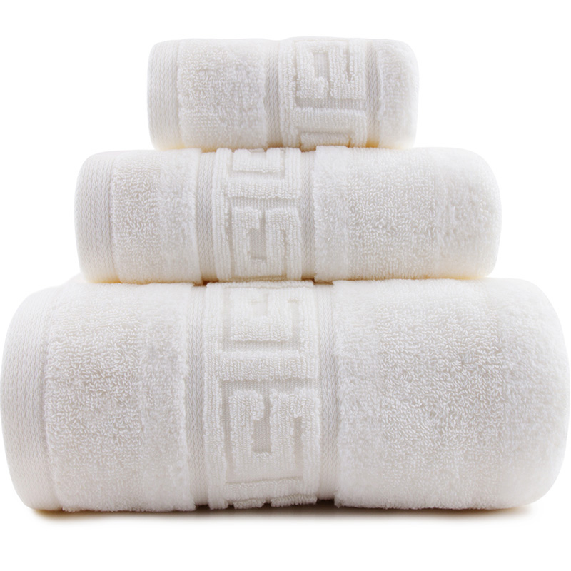 三利 精梳纯棉 A类 婴儿可用 吉祥缎档 割绒方毛浴巾三件套 礼盒装高清大图