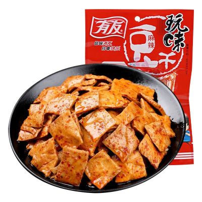 【有友豆干3袋麻辣味】有友豆腐干休闲豆腐干素食麻辣休闲小零食香菇豆干90g*3麻辣豆干