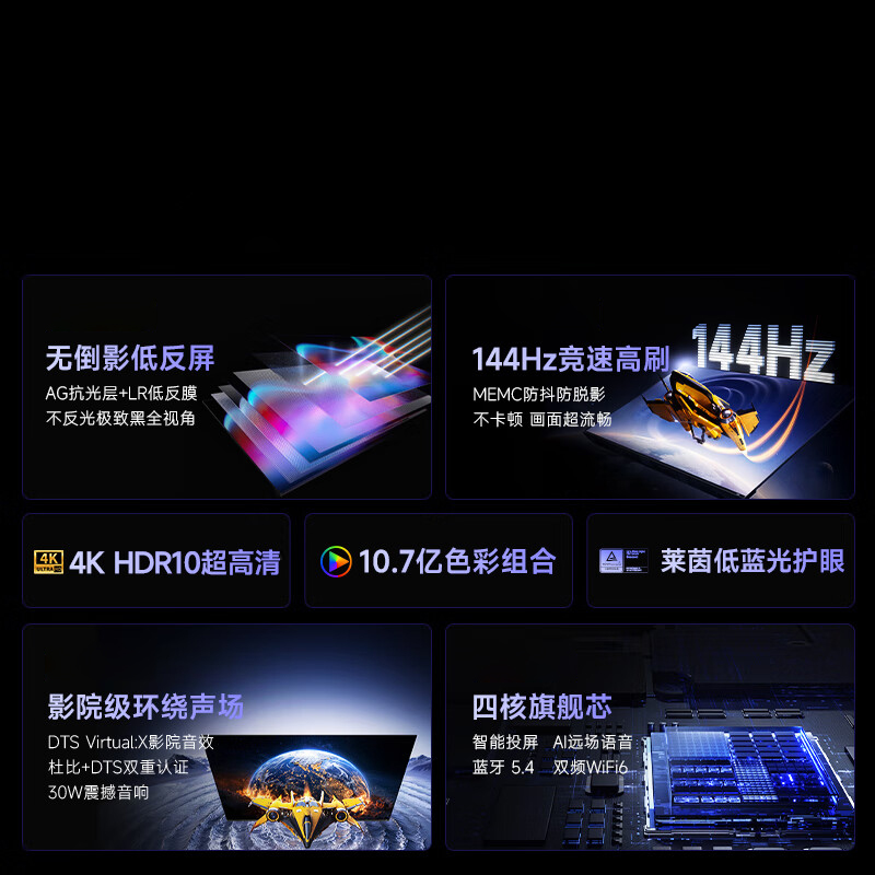 Vidda R Pro 55英寸 海信电视144Hz高刷不反光无倒影低反屏电视 国家补贴55VR1S-PRO高清大图