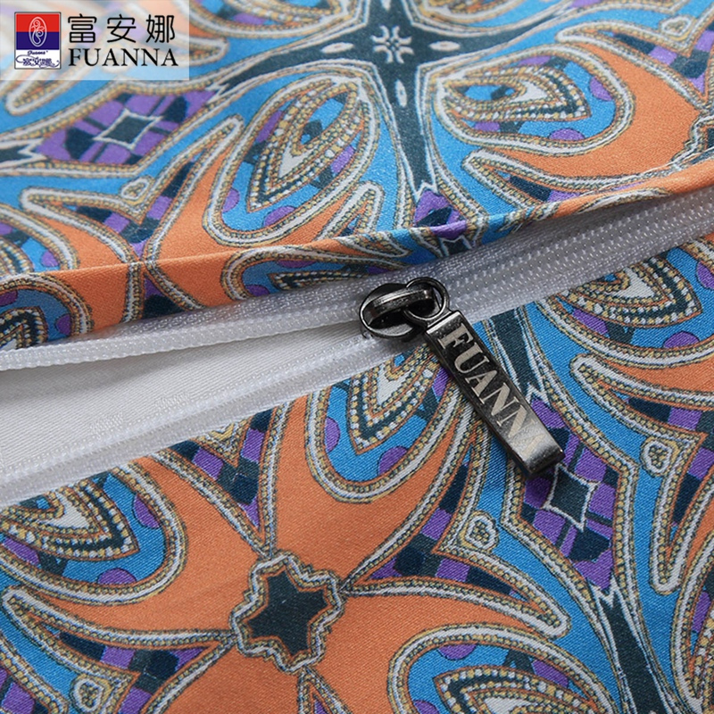 富安娜(FUANNA)家纺匹马棉贡缎套件 全棉四件套新品奥伦堡