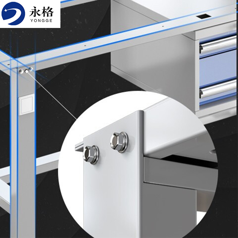 永格静电工作台电子维修桌实验室试验台流水线操作台 1.5米横三抽