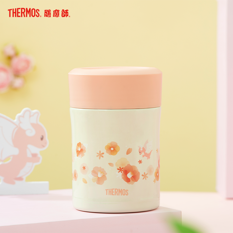 膳魔师,膳魔師(THERMOS)焖烧壶/焖烧杯 TCLA-470S OR(FL II) 470ml 朱一龙同款山茶花系列