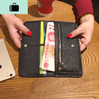欧美女简约超薄长款钱包女皮2019新款气质搭扣多卡位软牛皮钱夹NEW LAKE