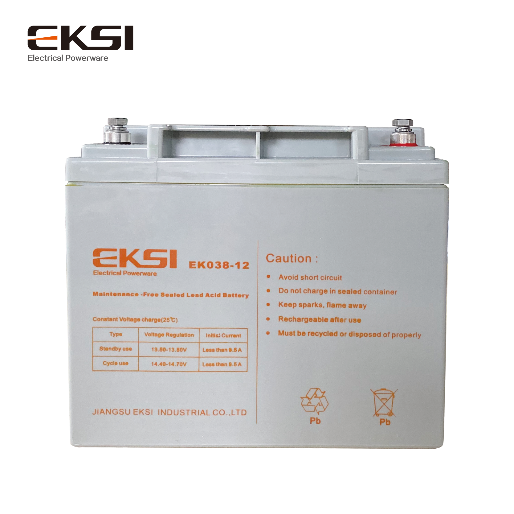 爱克赛(EKSI)电源用蓄电池EK038-12(12V38AH) 全新正品 阀控式铅酸免维护(7-10个工作日发货)高清大图