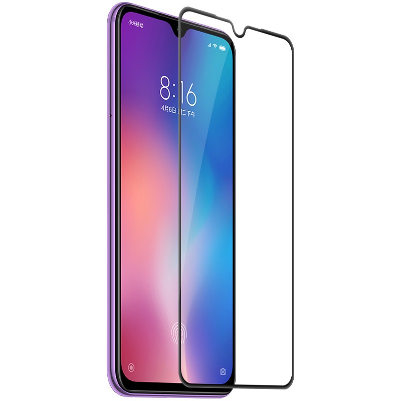 [买2送手机壳]轻万适用小米9se钢化膜xiaomi尊享版贴膜探索版手机膜丝印黑色高清大图