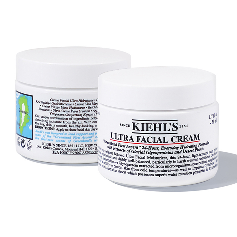 科颜氏(Kiehl’s)高保湿面霜125ml 润肤补水高效修护角鲨烷 冰河蛋白质滋润补水(滋润版)高清大图