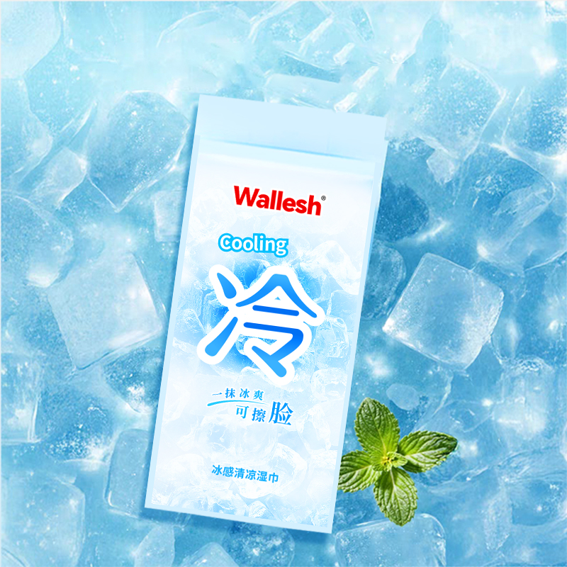 威立世Wallesh 冰感清凉湿巾10片装高清大图