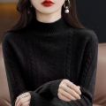 新款羊绒衫女半高领气质加厚保暖羊毛衫宽松打底衫女毛衣
