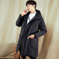 【1折价109.9元】唐狮羽绒服男中长款冬季新款青连帽韩版修身加厚学生外套潮