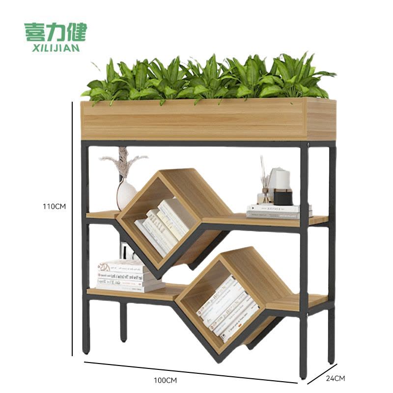 喜力健 隔断装饰花架 浅胡桃-100CM 个图片