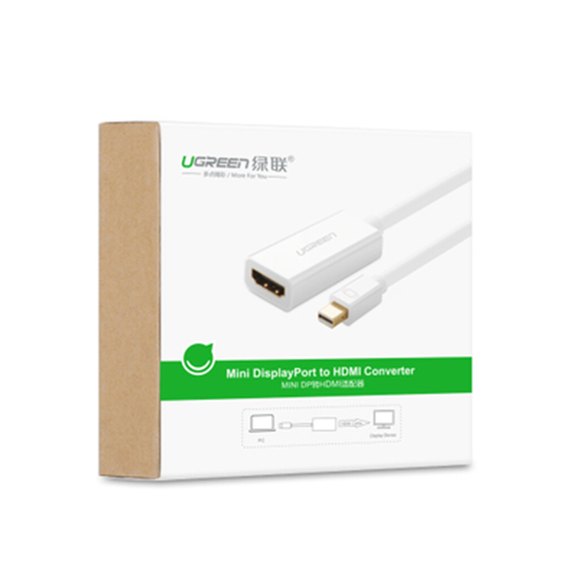 绿联10461 Mini DP转HDMI转换器 迷你DP转接线 雷电接口接电视 黑