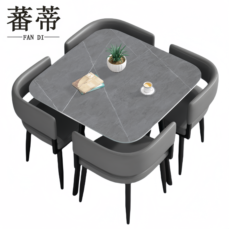 蕃蒂接待桌带四椅套高清大图