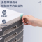 得力(deli)六层带锁文件柜 办公桌面带索引标签抽屉式收纳文件柜 浅灰色 8876