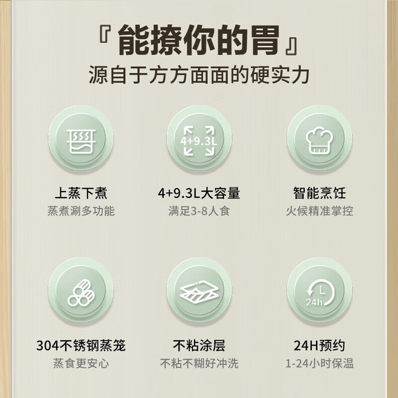 荣事达多功能不锈钢电蒸锅上蒸下煮RS-ZG13Q高清大图