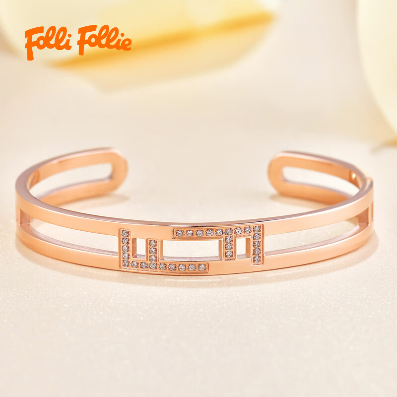 FOLLI FOLLIE 轻奢时尚潮流璀璨F椭圆手环(3B20T010RC)高清大图