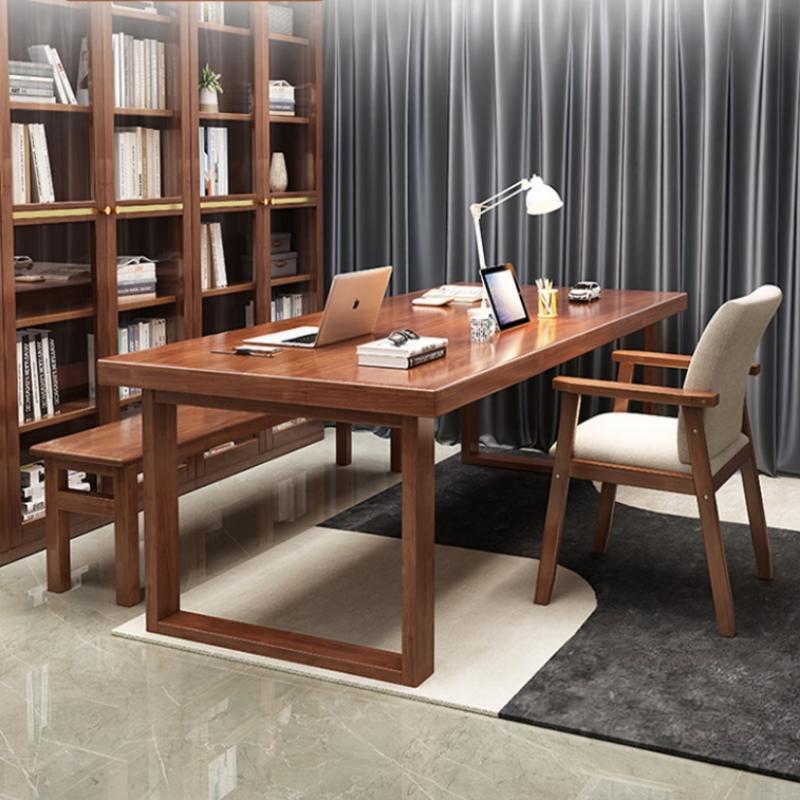 中伟(ZHONGWEI)长条桌实木大书桌工作台老板桌0.8*1.2m单桌