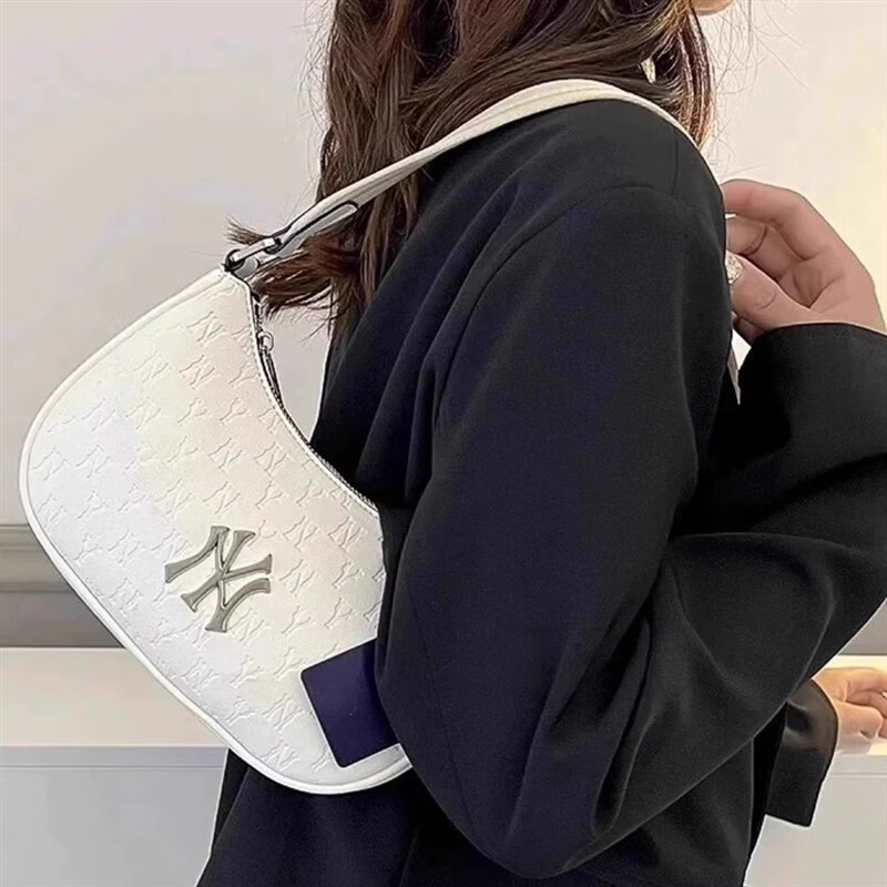 mlb韩国代购腋下包新款洋基队ny复古老花满标拎包休闲手提单肩包