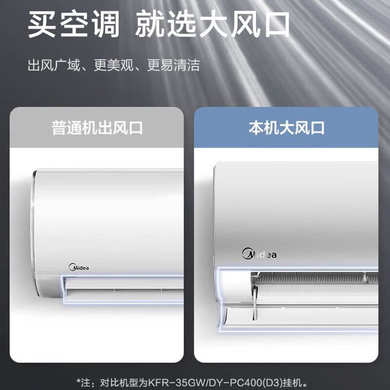 美的(Midea)空调挂机天耀1.5匹p变频冷暖新一级智能壁挂式客厅卧室大风口节能省电 KFR-35GW/N8TY1-P图片