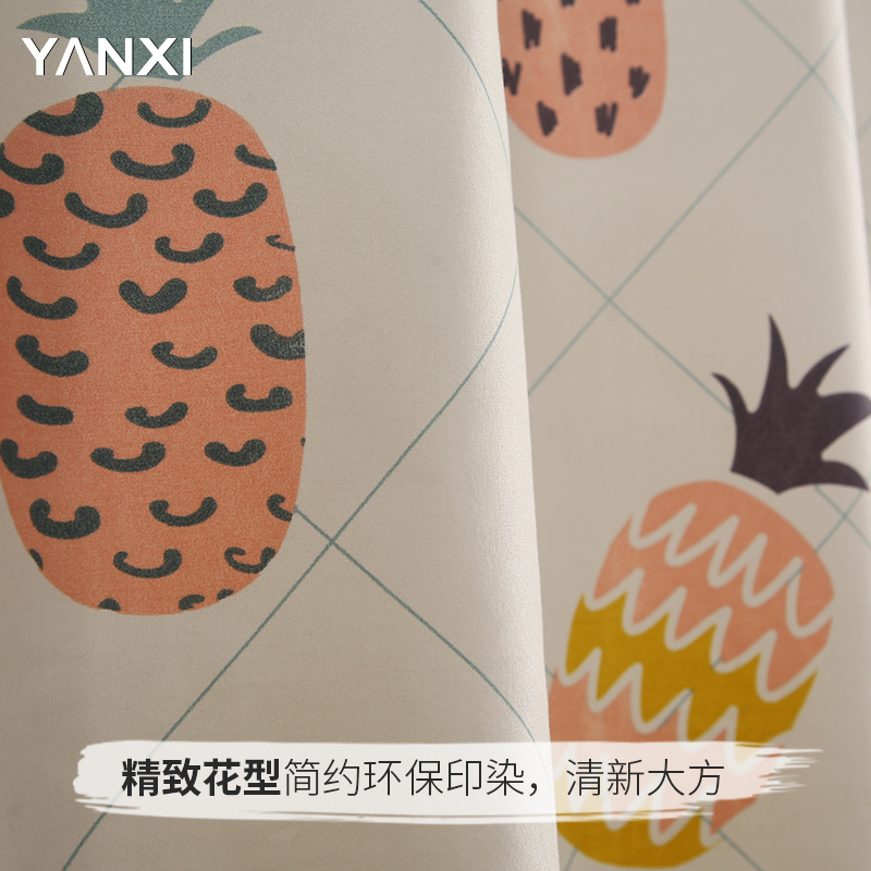 一片式 防尘顶 学生床帘宿舍上铺下铺女窗帘男帘子遮光布寝室顶片 菠萝果 1片[一片遮挡一面;下同] 1.2m(4英尺)床