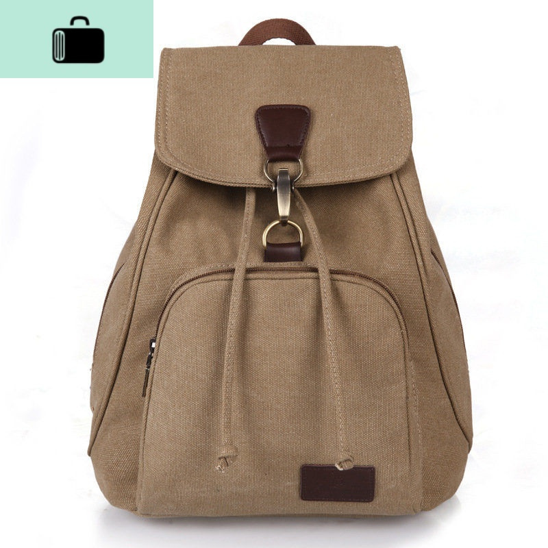 双肩包女帆布新款复古时尚韩版学生大容量潮牌小清新旅行背包NEW LAKE