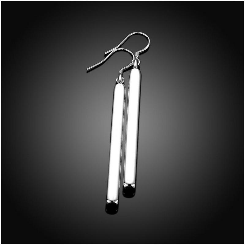 E002Women silver plated earring镀925纯银长款简约时尚耳环耳饰