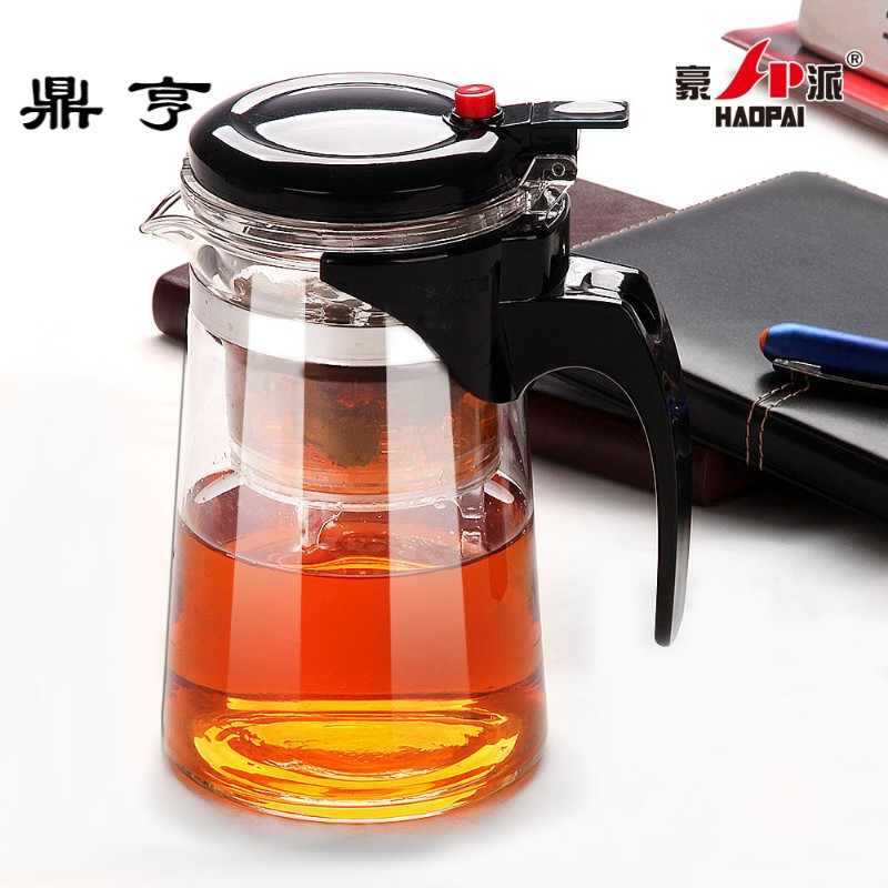 鼎亨玻璃飘逸杯办公室耐热过滤可拆洗泡红茶壶沏茶杯冲茶器玲珑杯