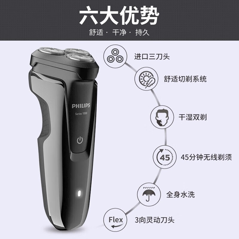飞利浦(PHILIPS)电动刮胡剃须刀 S1010/04高清大图