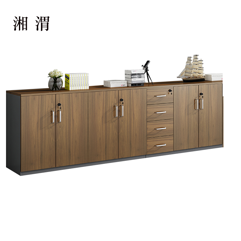 湘渭办公室矮柜储物柜文件柜6门4抽屉高清大图