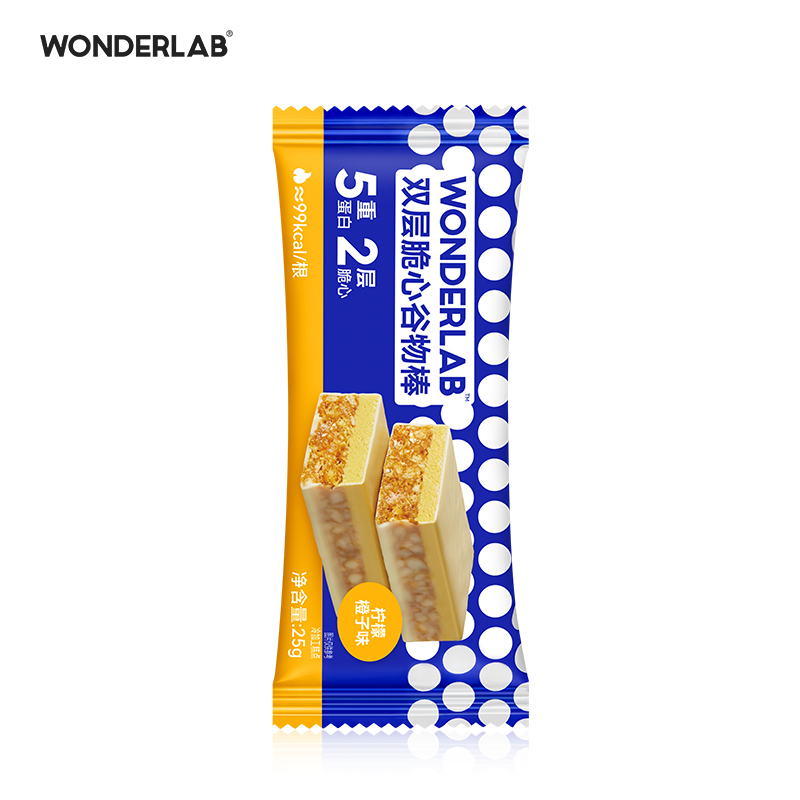 WonderLab柠檬橙子味双层脆心谷物棒25g*10支装