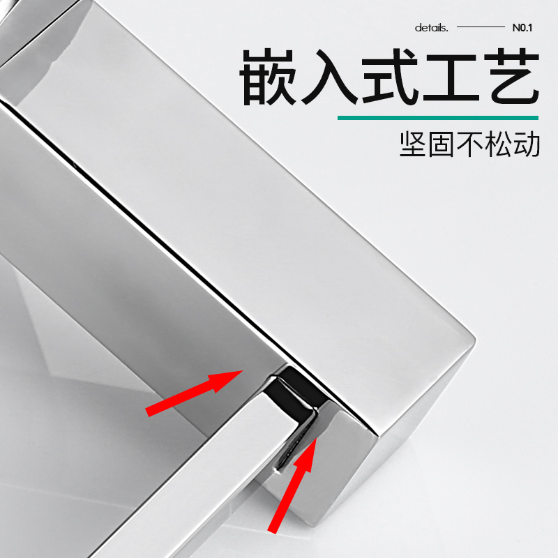 正山(Zhengshan)毛巾架免打孔毛巾杆不锈钢304卫生间置物架浴室毛巾架单杆双杠卫浴五金挂件