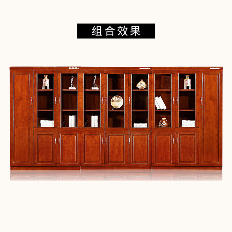 榭邦1507书柜办公家具办公室柜文件柜储物柜木质资料柜油漆贴木皮储物柜文件柜高清大图