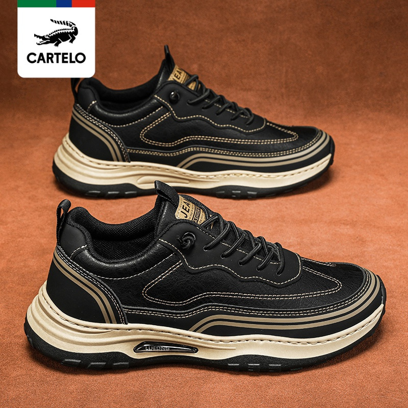 线下专柜同款卡帝乐鳄鱼cartelo新款复古男士运动休闲鞋男鞋潮流阿甘
