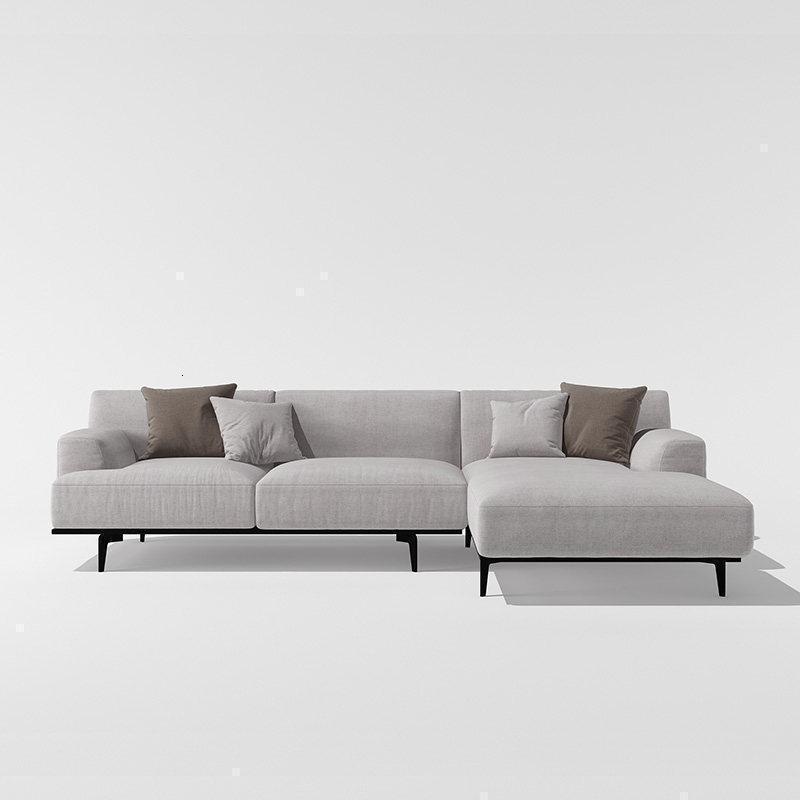 森美人轻奢羽绒布艺沙发北欧简约现代客厅组合套装意式简黑白灰设计师