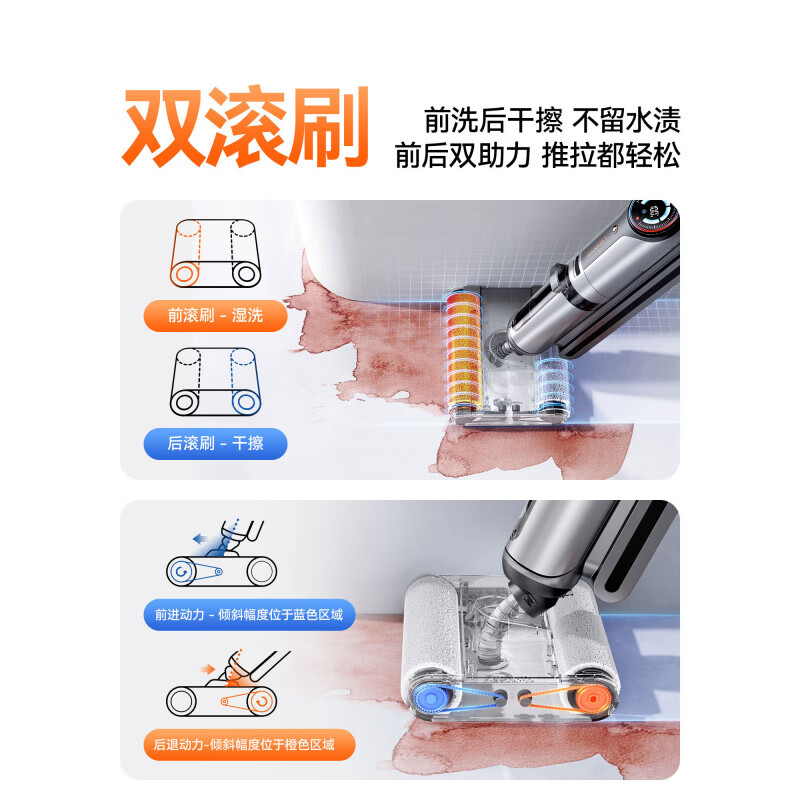 UWANT友望高档友望热水洗地机双滚刷贴边洗拖吸一体烘干 X200高清大图