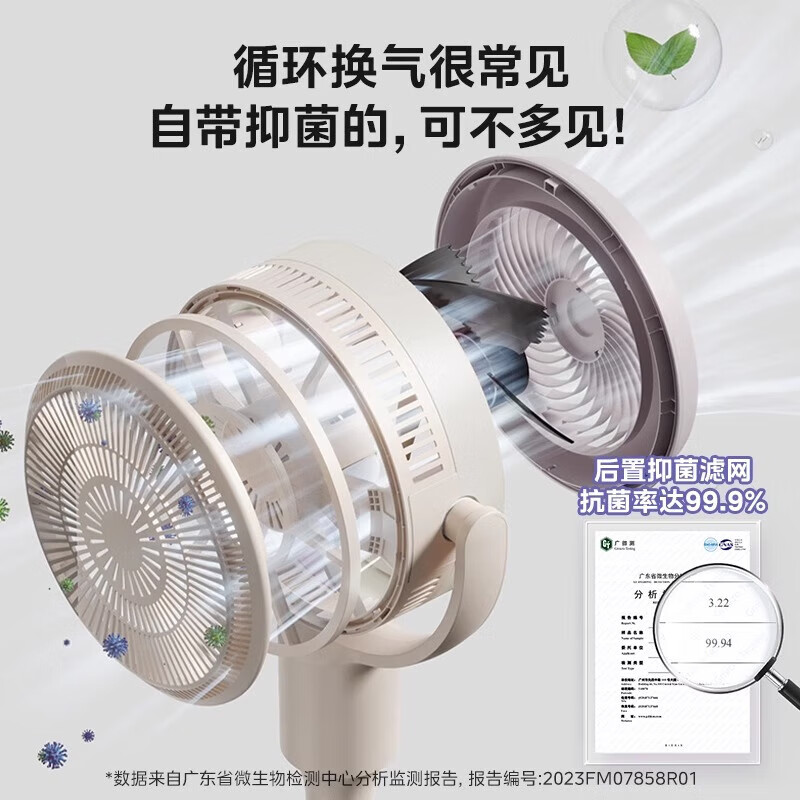 美的(Midea) GDG24TZR 抗菌净化 [WIFI智控]99%抗菌轻音款 立式3D摇头定时落地扇高清大图