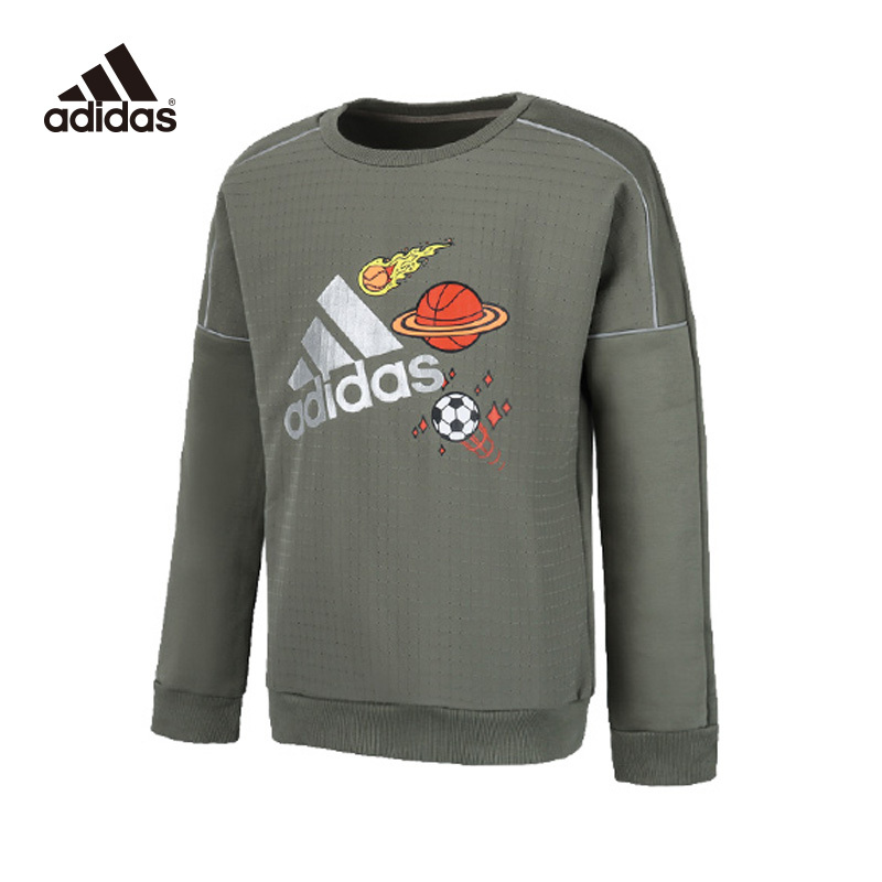 阿迪达斯adidas2020春男小童运动休闲卫衣FM9696