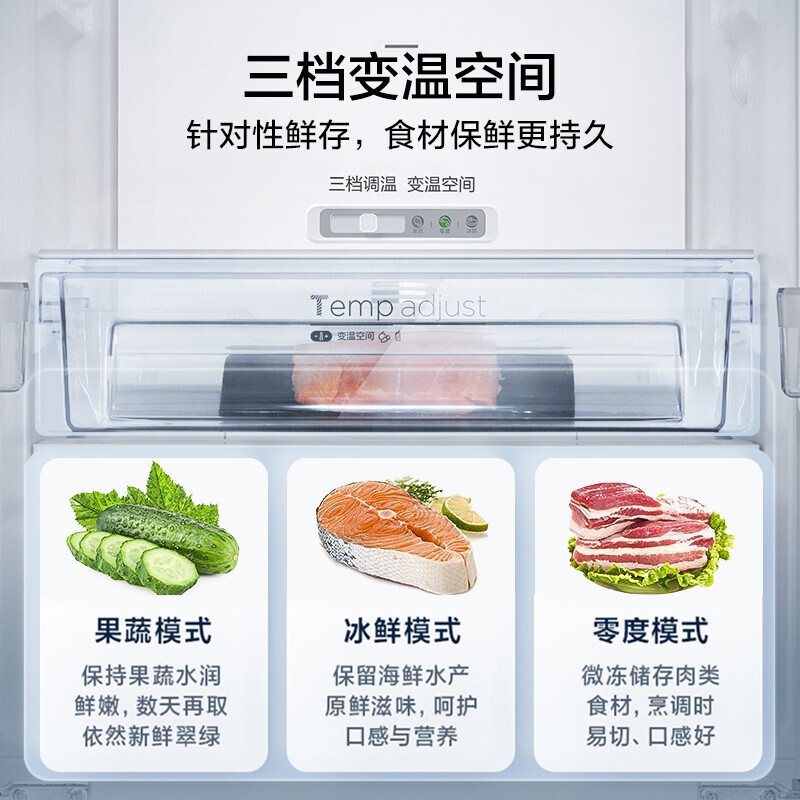 美的(Midea)BCD-325WFPM(E)325升法式多门冰箱一级能效双变频四开门小型家用电冰箱超薄风冷无霜节能低噪