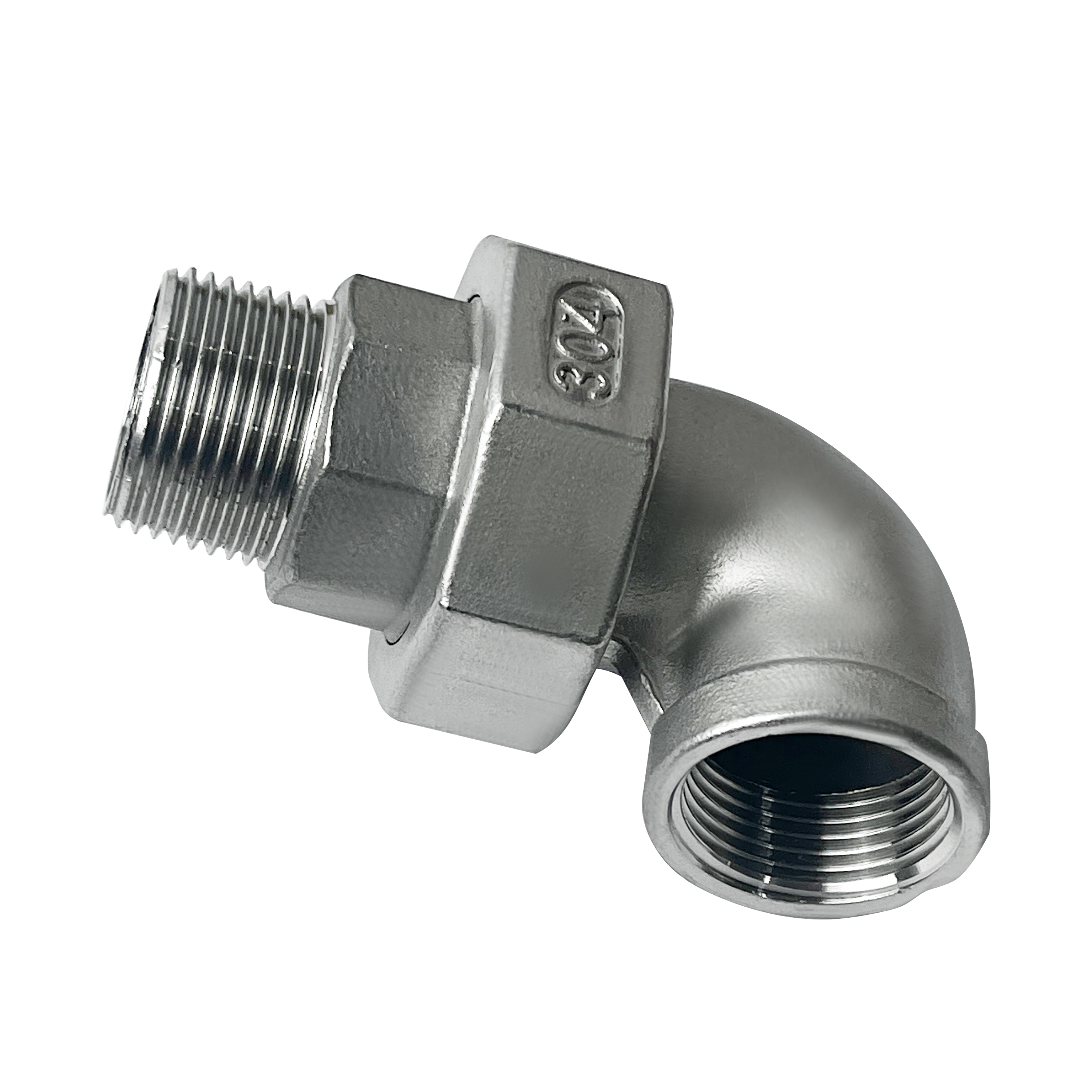 杉外山 304不锈钢外丝活接弯头 个高清大图