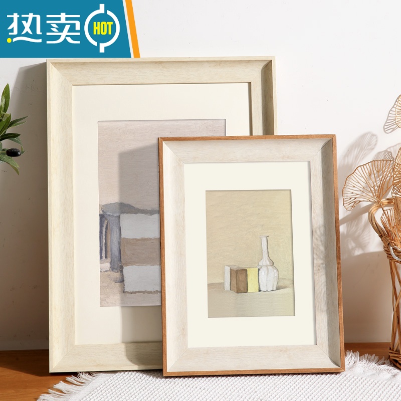 敬平复古画框装裱木质相框挂墙四4k8k八开水彩素描a3a4纸油画框架18寸 咖啡色 A4[可放21*29.7厘米]摆挂两高清大图